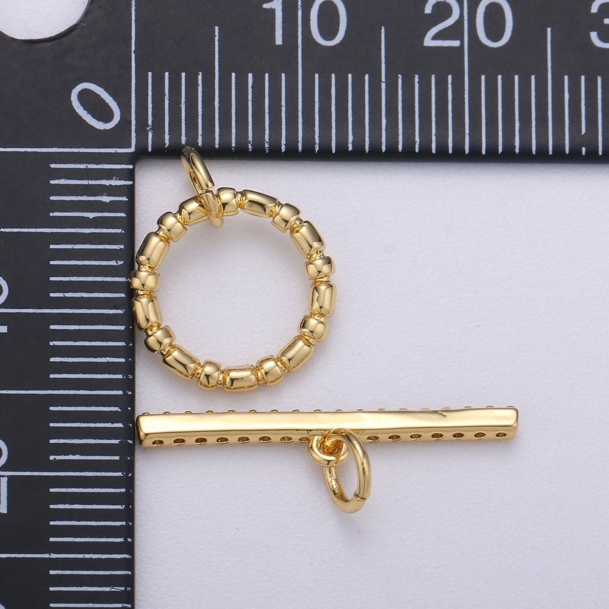 Simple Minimalist Crystal Gold Filled Toggle Clasps K-897