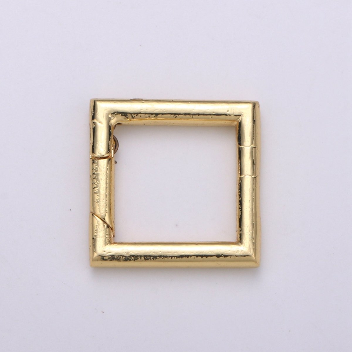 Simple Minimalist Gold Filled Square Push Gate Ring Clasp For Jewelry Making Charm Holder Connector  L-060