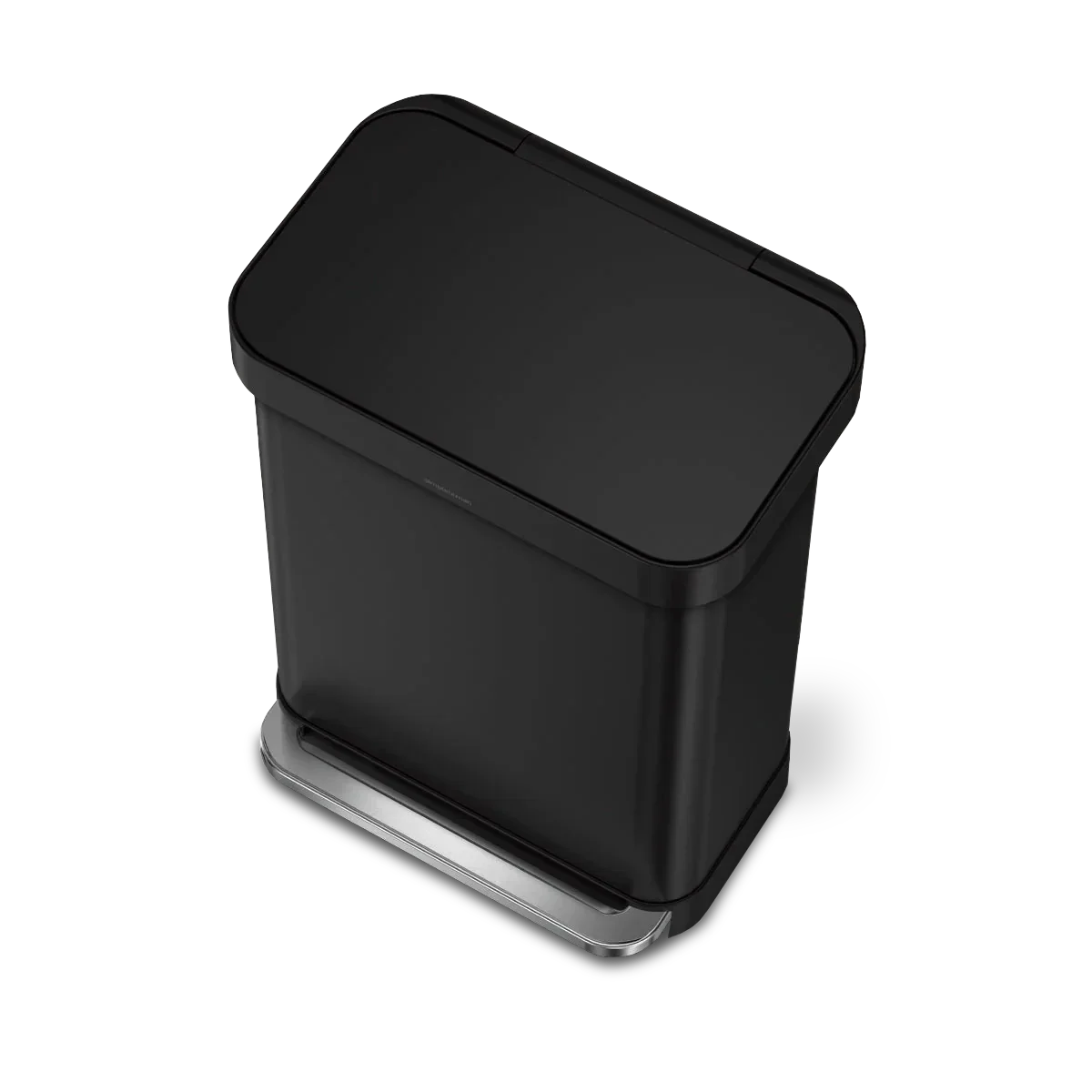 simplehuman 55リットルマットブラック屋内キッチンヒンジ付き蓋付きゴミ箱
