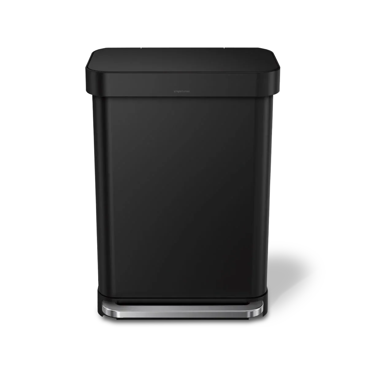 simplehuman 55リットルマットブラック屋内キッチンヒンジ付き蓋付きゴミ箱