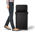 simplehuman 55リットルマットブラック屋内キッチンヒンジ付き蓋付きゴミ箱