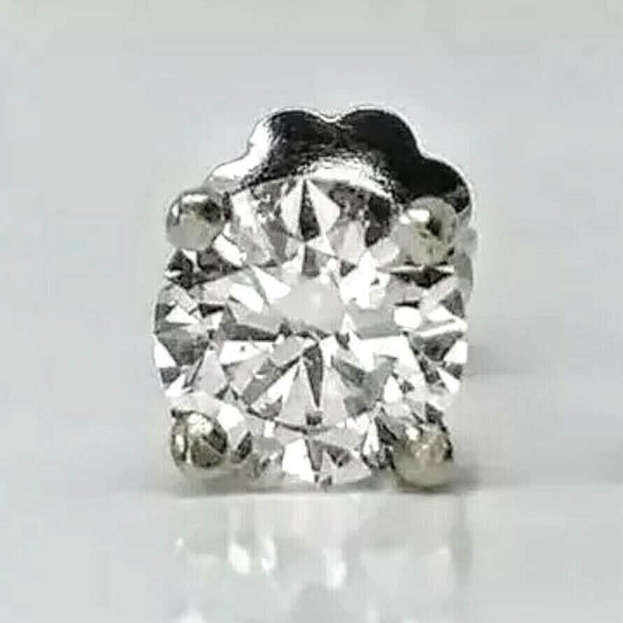 Single 0.40CT Real Genuine Diamond Stud Earring 14k Solid Gold Wow