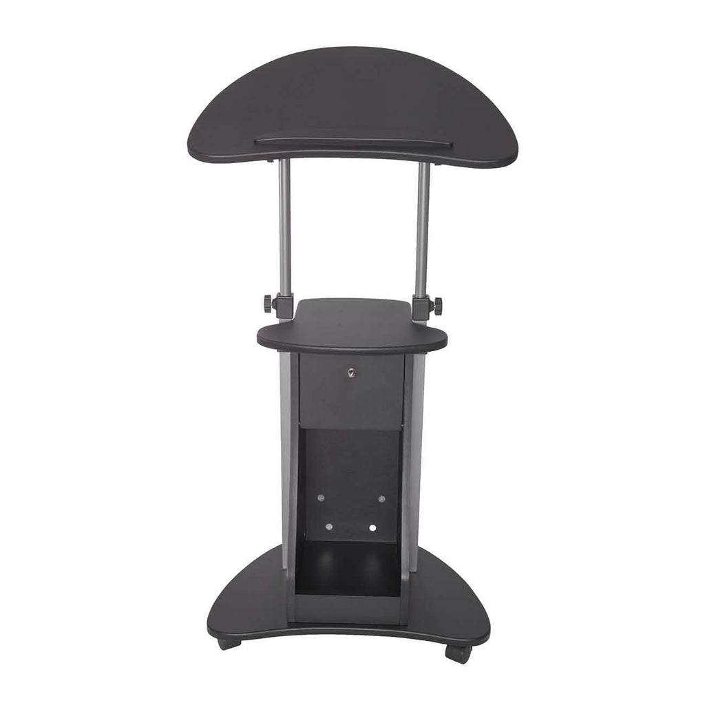 Table roulante réglable pour ordinateur portable avec rangement, position assise ou debout