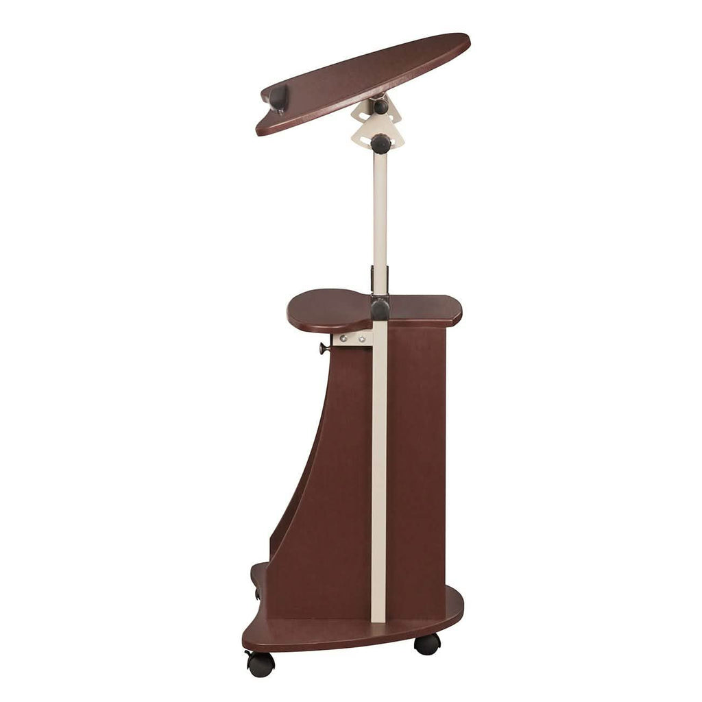 Table roulante réglable pour ordinateur portable avec rangement, position assise ou debout
