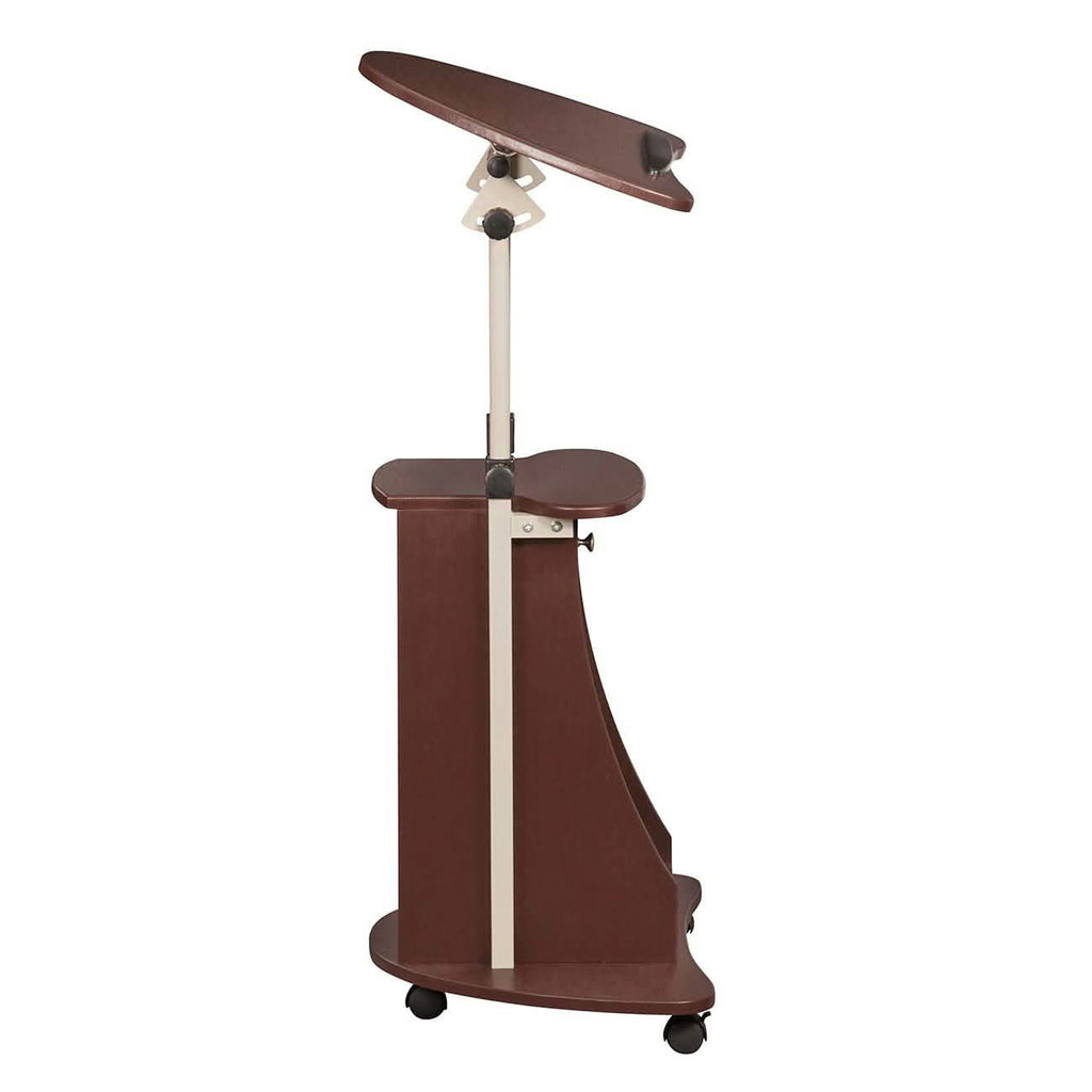 Table roulante réglable pour ordinateur portable avec rangement, position assise ou debout