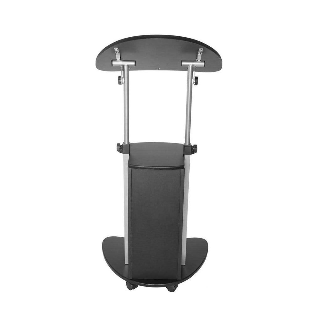 Table roulante réglable pour ordinateur portable avec rangement, position assise ou debout
