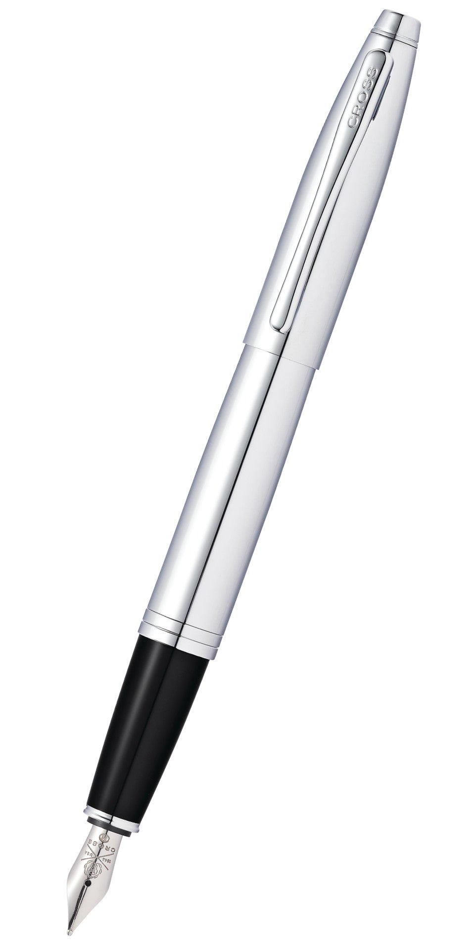 Calais™ Polished Chrome Stainless Steel Medium Nib Fountain Pen