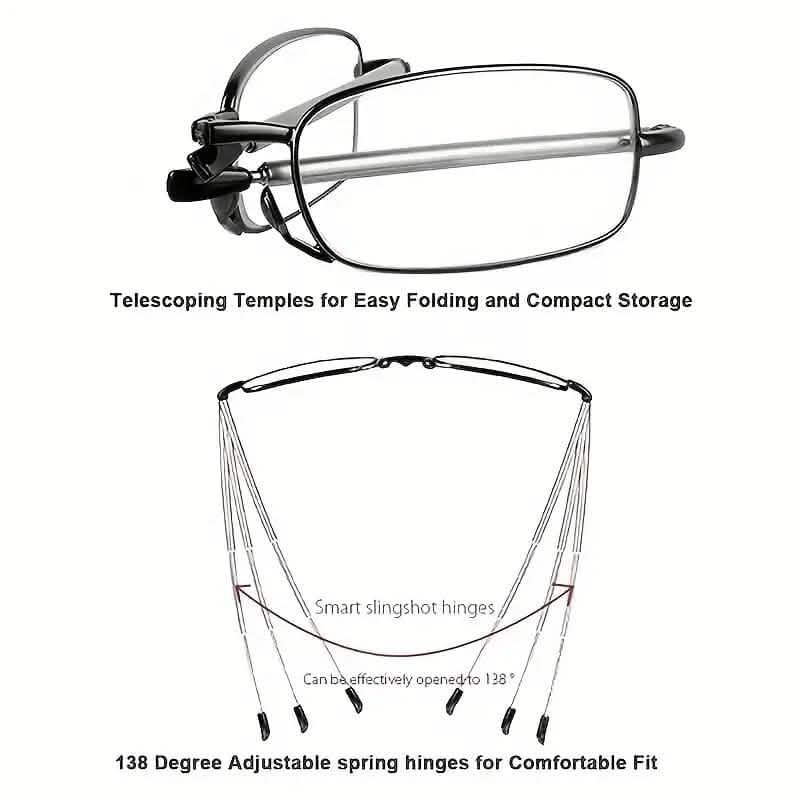 Sleek Folding Reading Glasses with Anti-Blue Light Protection