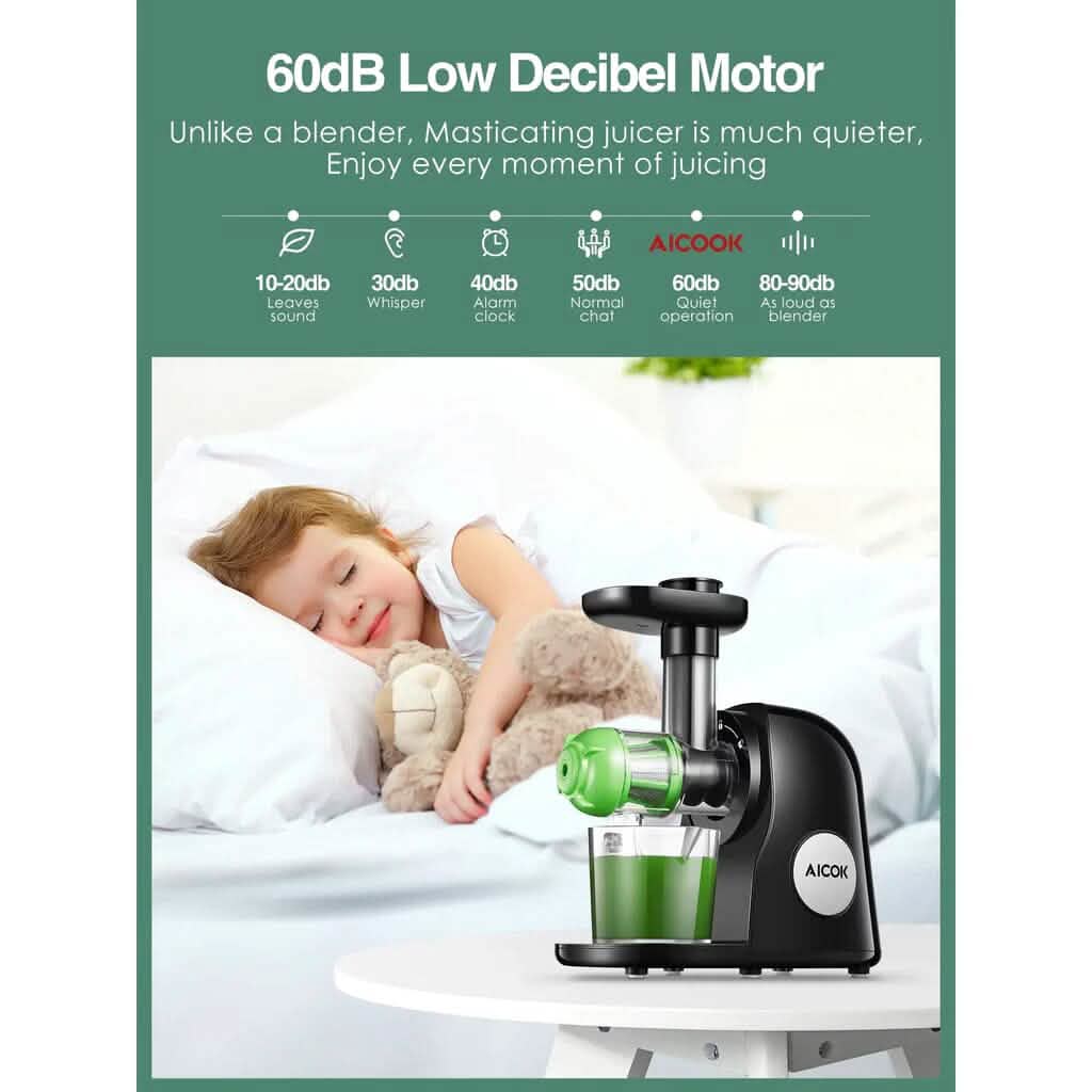 Slow Masticating Juicer Extractor Cold Press Juicer with Brush