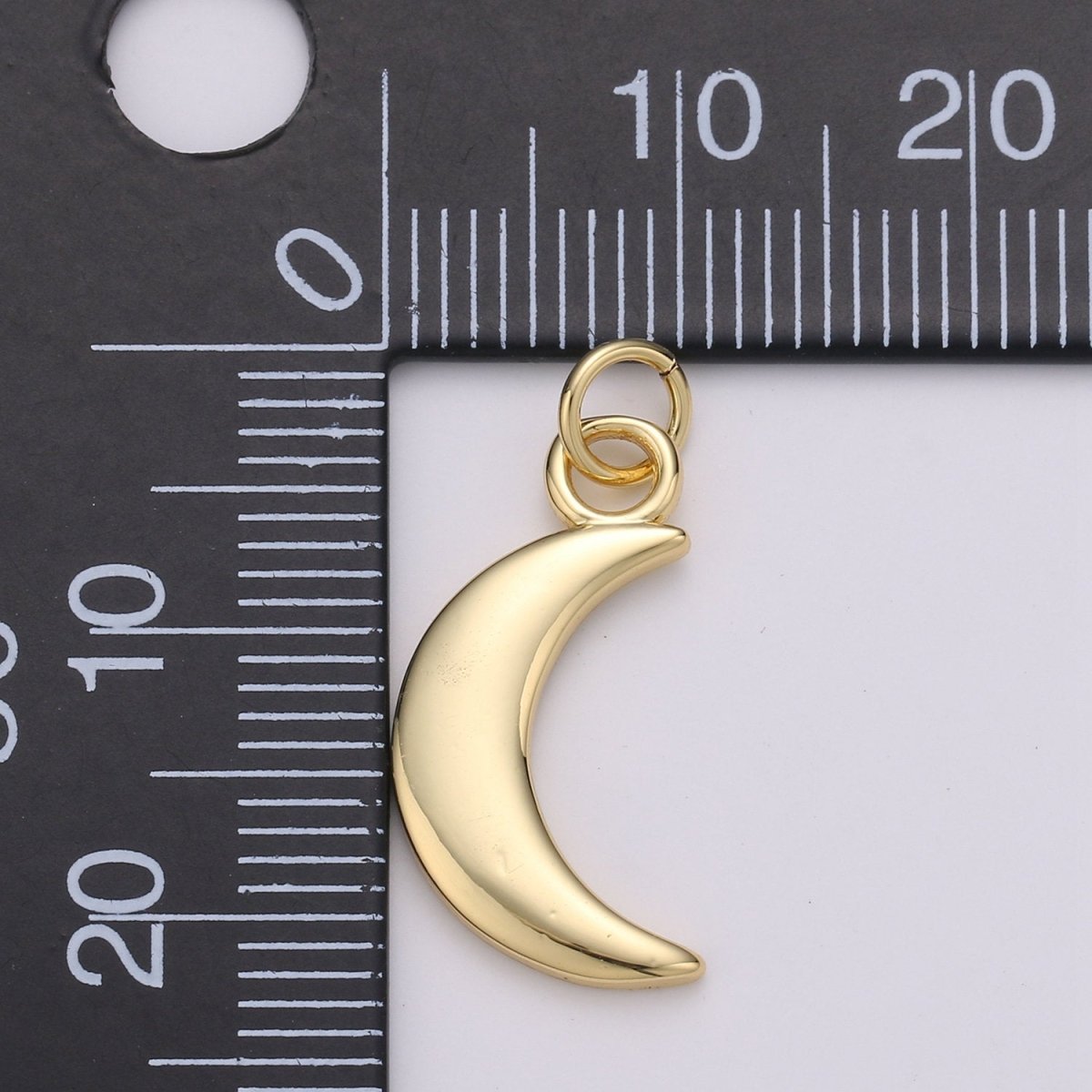 Small Crescent  Charm - Gold Moon Charm Celestial Jewelry making for Necklace Bracelet Earring Charm in 14k gold plated D-350
