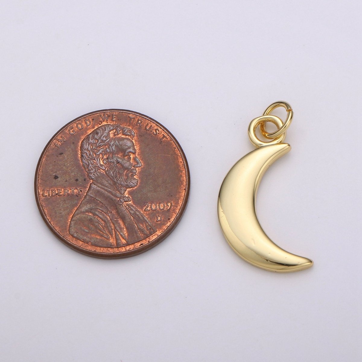 Small Crescent  Charm - Gold Moon Charm Celestial Jewelry making for Necklace Bracelet Earring Charm in 14k gold plated D-350