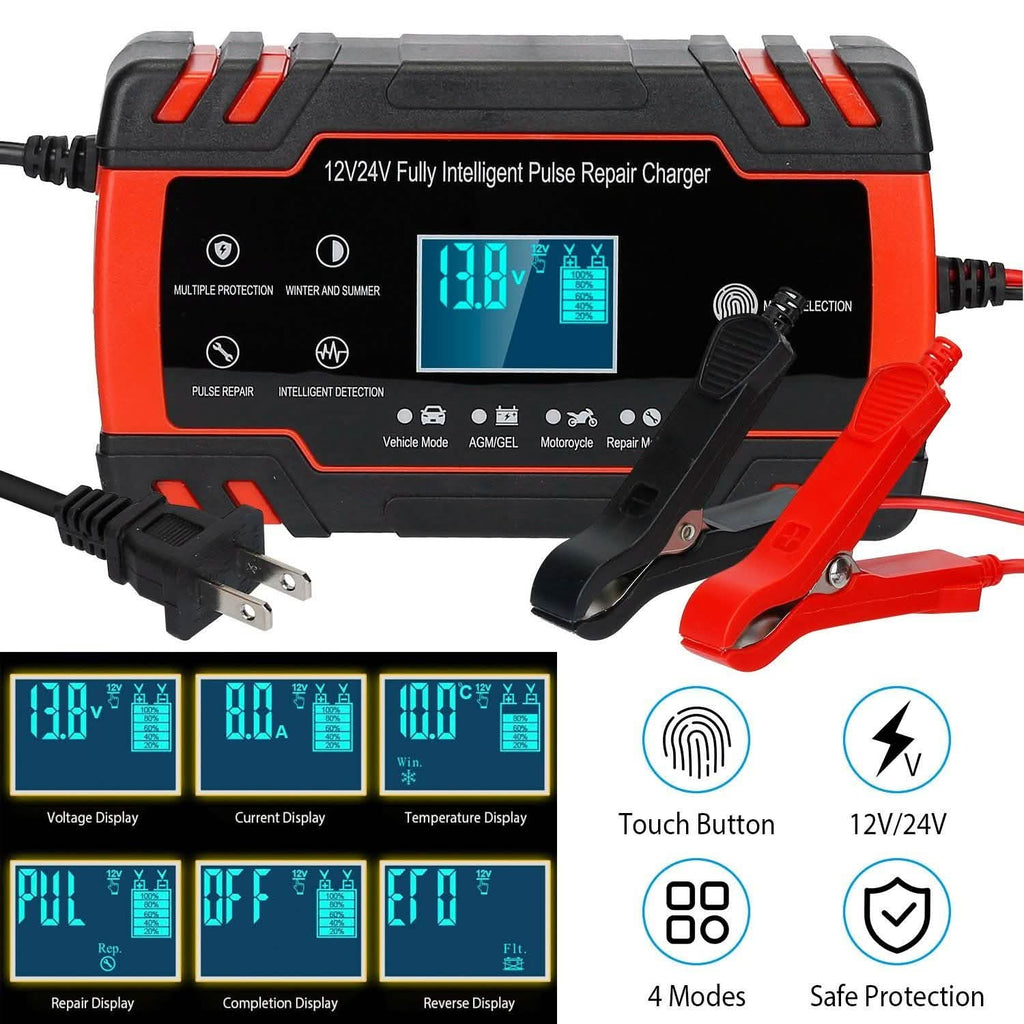 Smart Automatic Battery Charger with LCD Display