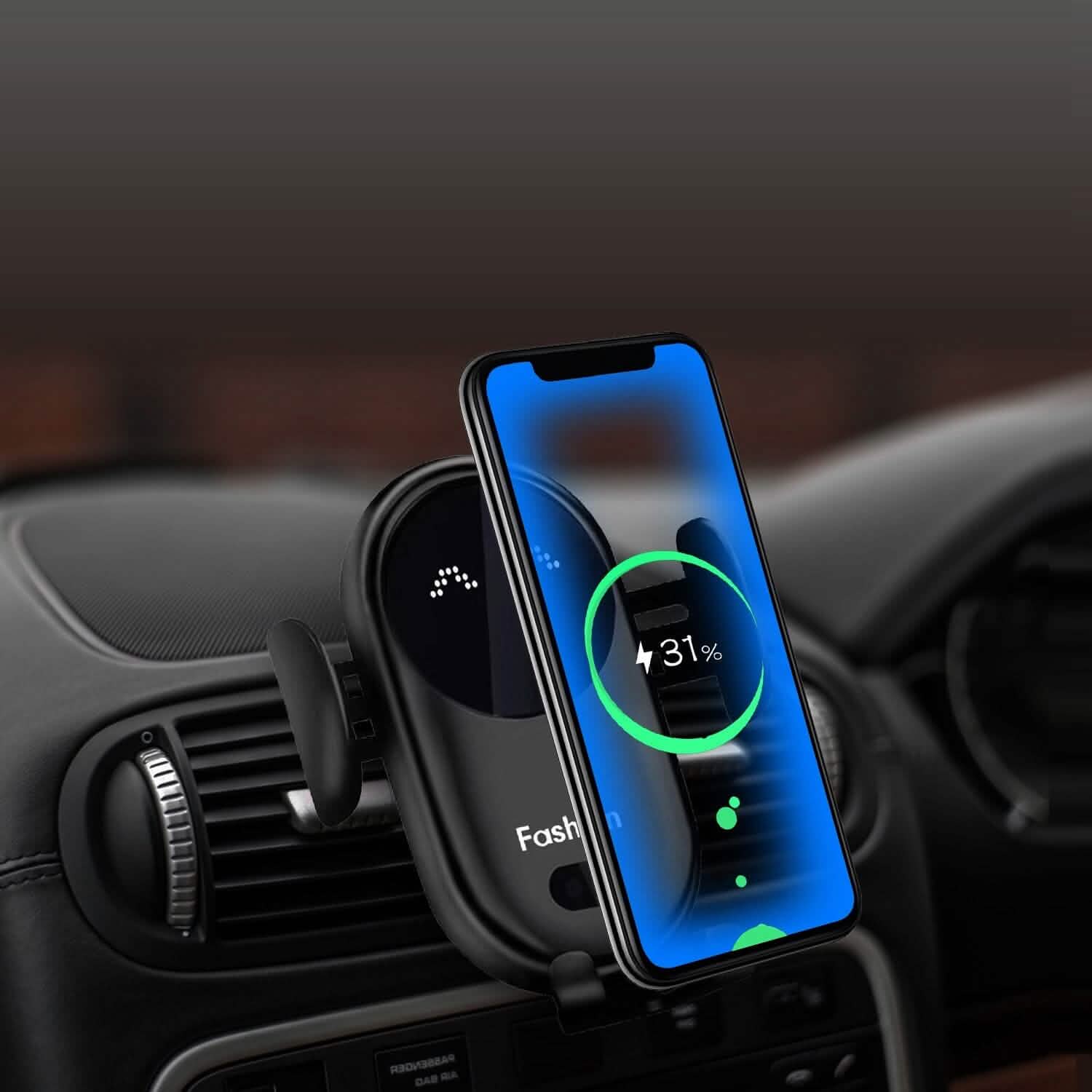 Smart Car Wireless Charger Auto Sensing Phone Holder 10W Qi Fast Charging Air Vent