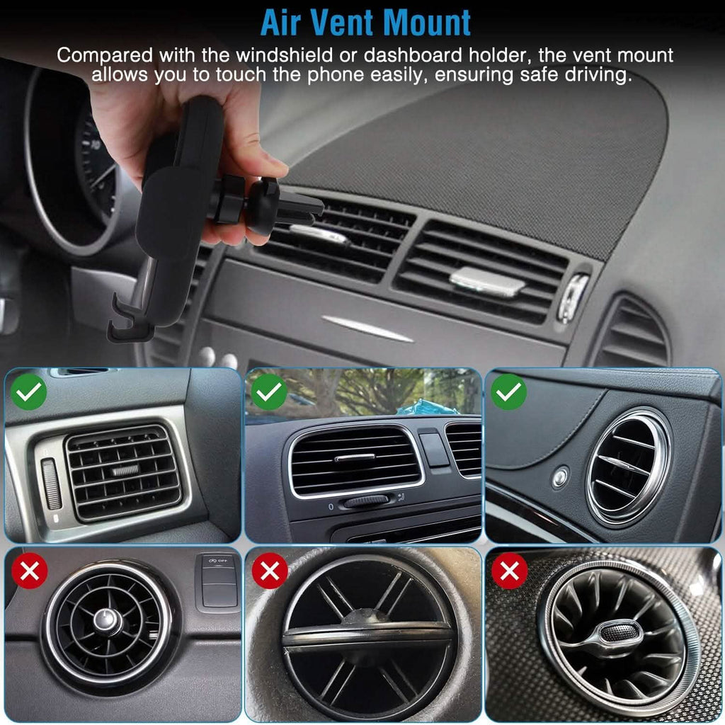 Smart Car Wireless Charger Auto Sensing Phone Holder 10W Qi Fast Charging Air Vent