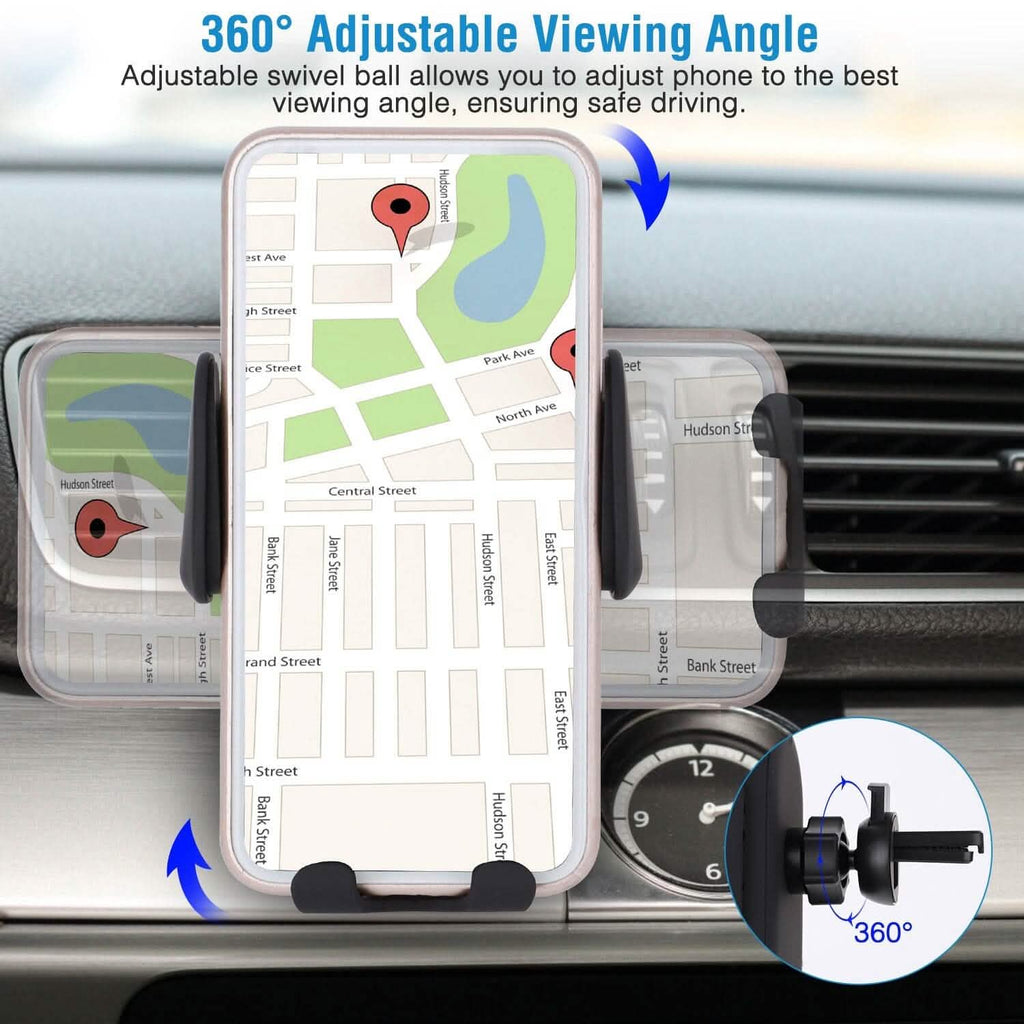 Smart Car Wireless Charger Auto Sensing Phone Holder 10W Qi Fast Charging Air Vent