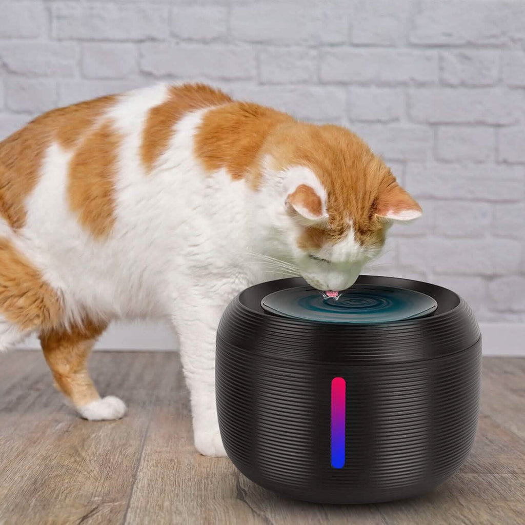 Smart Pet Drinking Fountain with LED Light 7-Pack Replaceable Water Filters