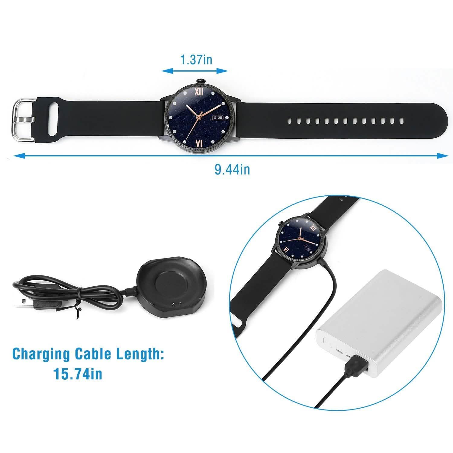 Smartwatch Fitness Tracker 1.08" Touch Screen