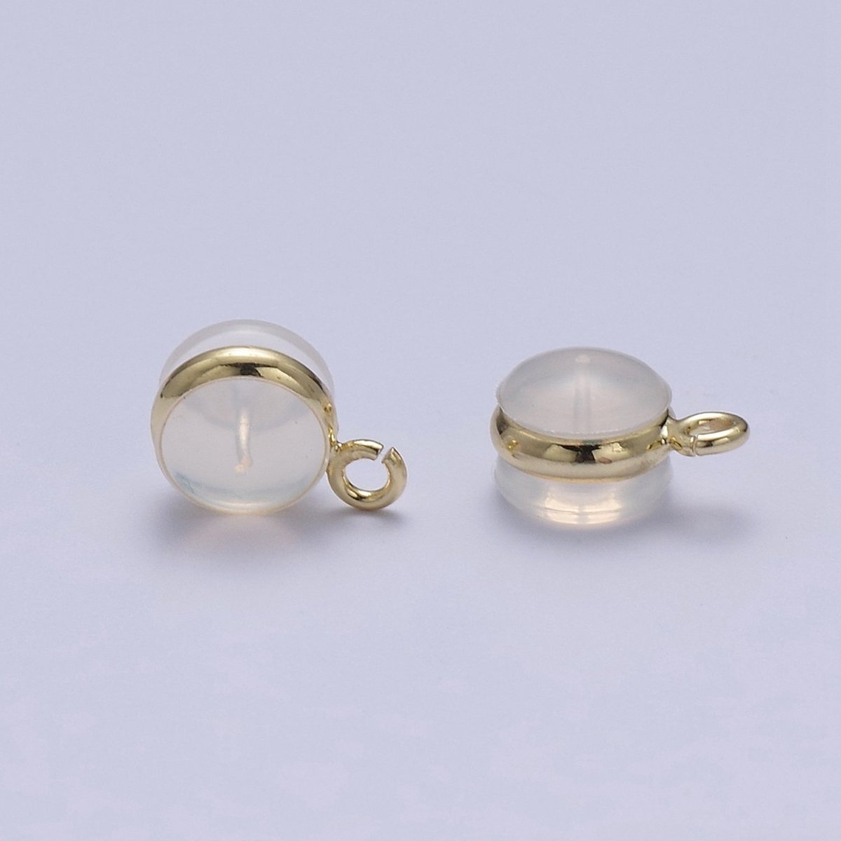 Soft Silicone Earring Backs for Studs Gold Rubber Earring Backs with Open Link Hypoallergenic Safety Plastic Earring Back for Jewelry Making K-260