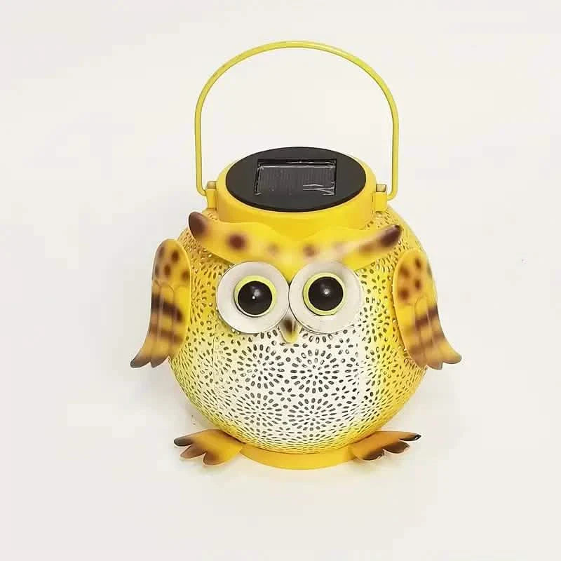 Solar Garden Hanging Light Owl Pattern
