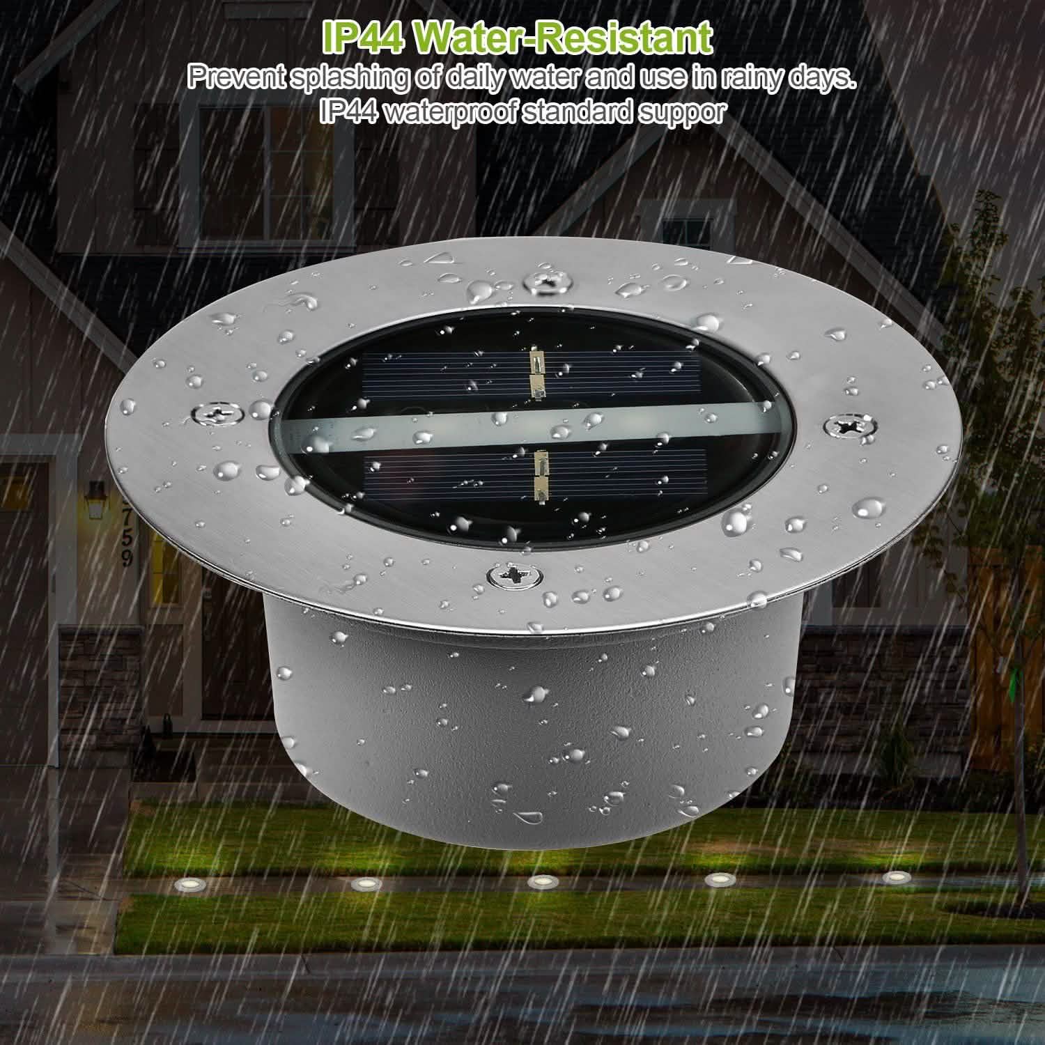 Solar LED Disk Lights IP44 Water Resistant Light Sensor