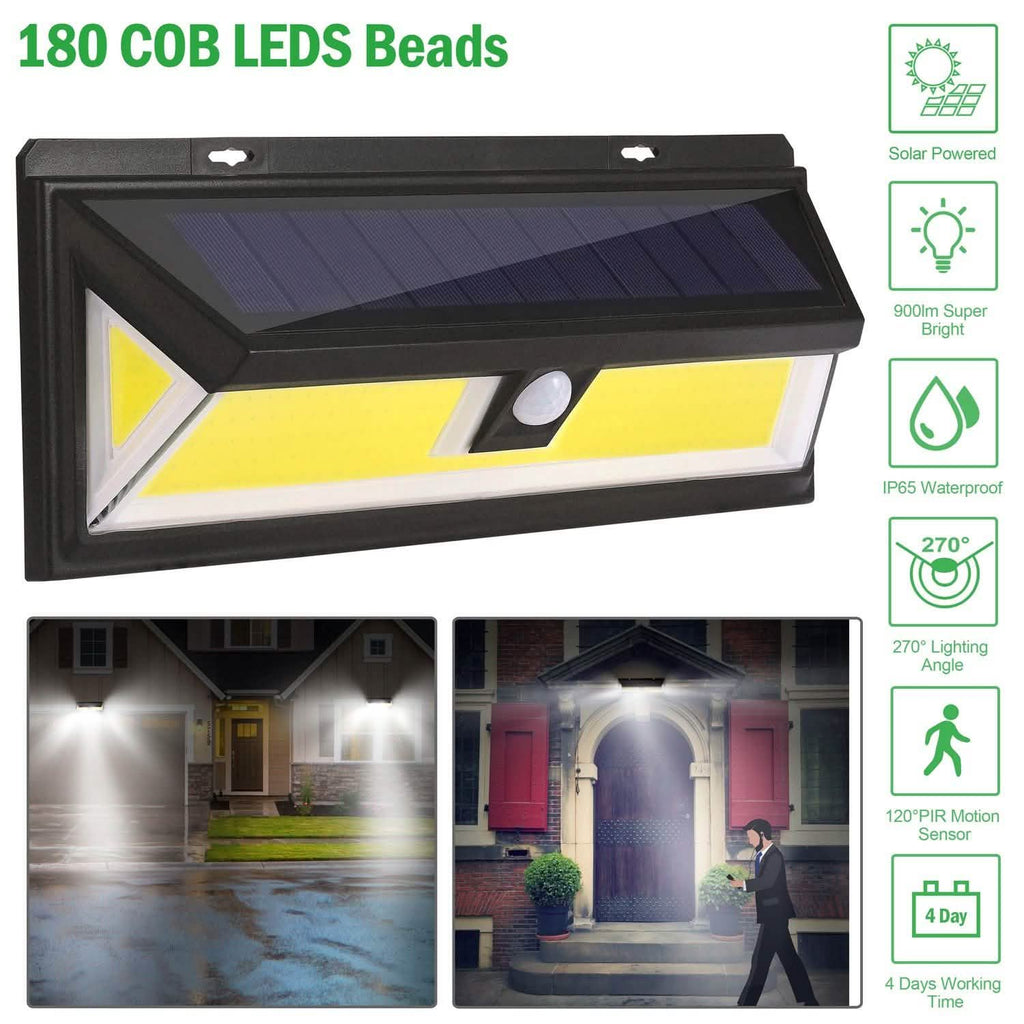Lampes solaires 180 LEDS Lampe murale solaire