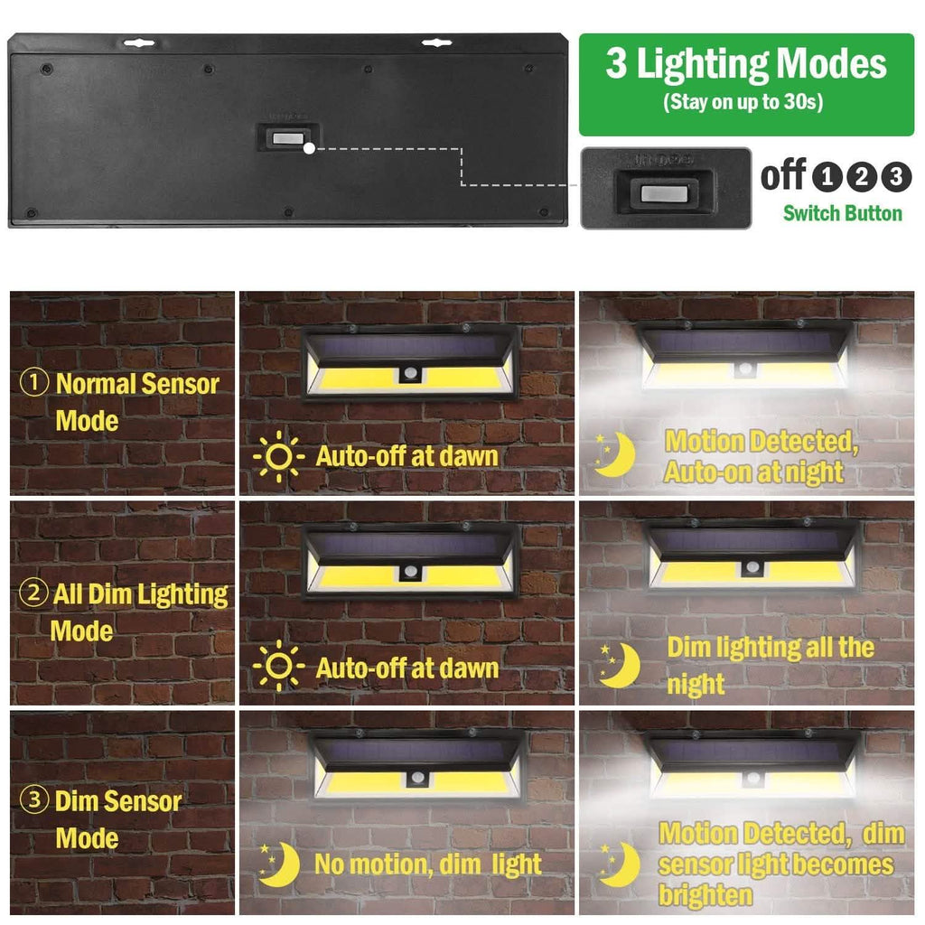 Lampes solaires 180 LEDS Lampe murale solaire