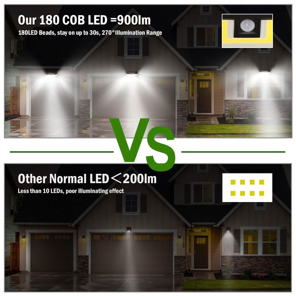 Lampes solaires 180 LEDS Lampe murale solaire