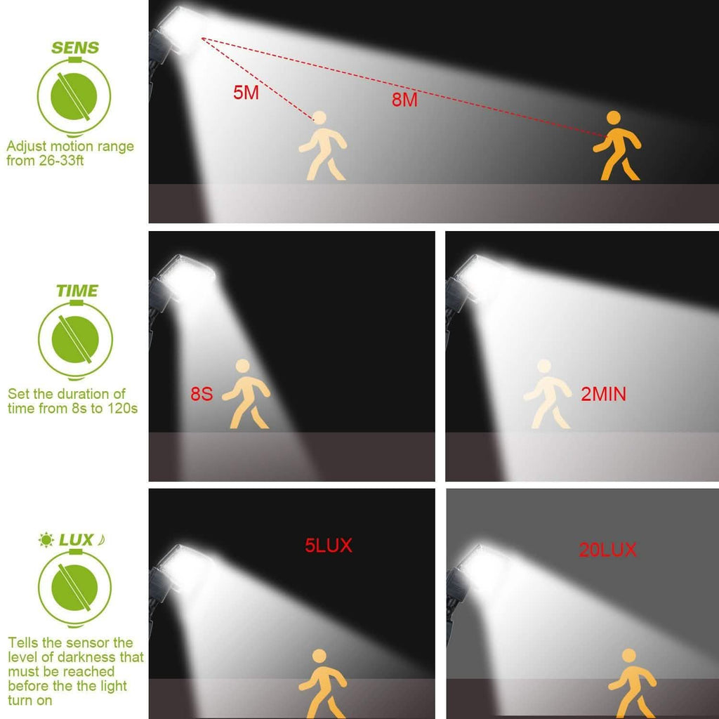 Lampes solaires d'extérieur 188 LED