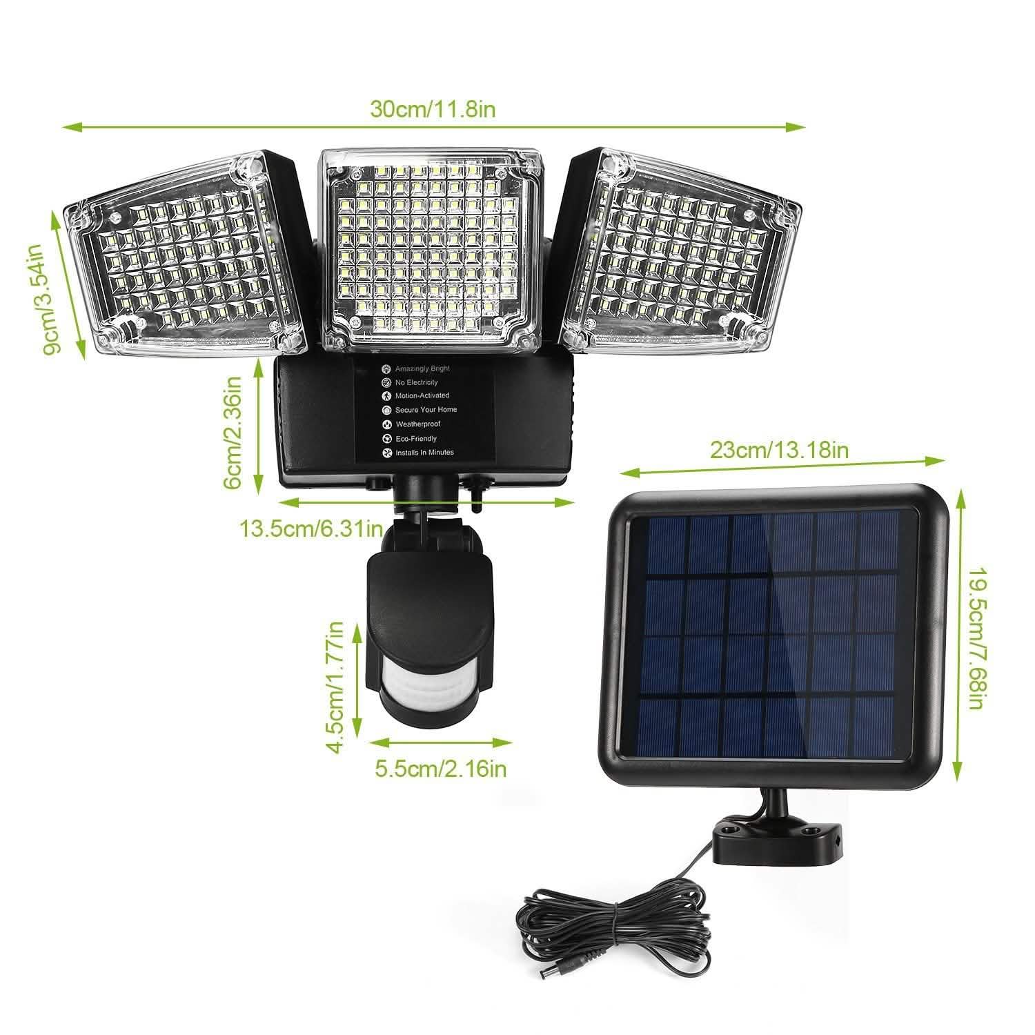 Lampes solaires d'extérieur 188 LED