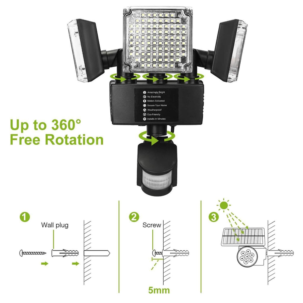 Lampes solaires d'extérieur 188 LED