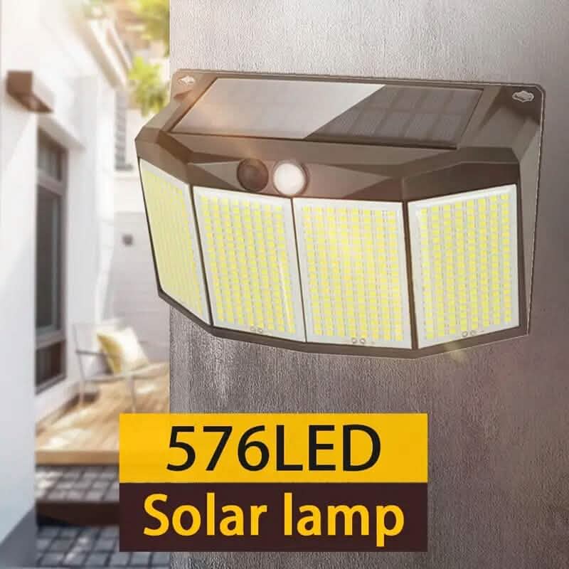 屋外用ソーラーライト 576LED 照明リフレクター付き 3照明モード