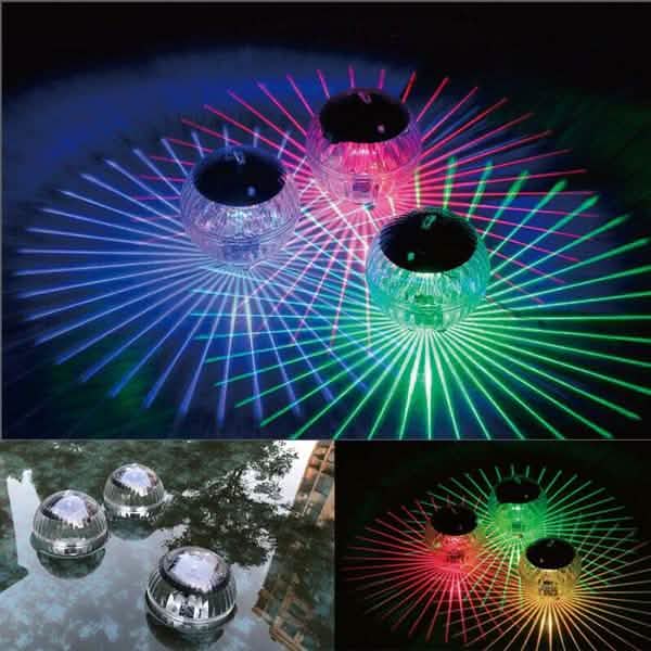 Lampe LED flottante solaire pour étang, jardin et piscine avec changement de couleur