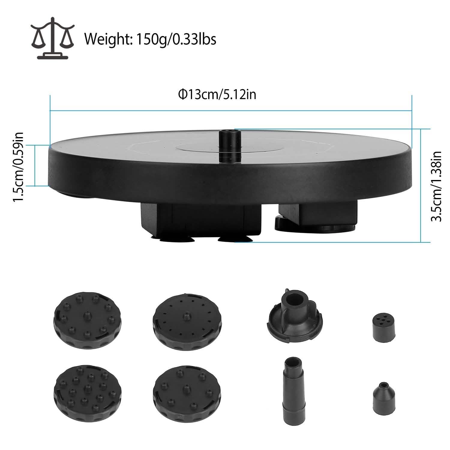 Solar Powered Fountain Pump Floating Bird Bath Pond