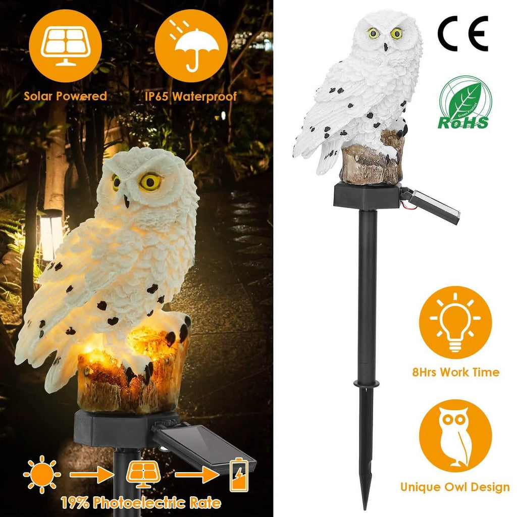 Lampe de jardin solaire Hibou étanche IP65