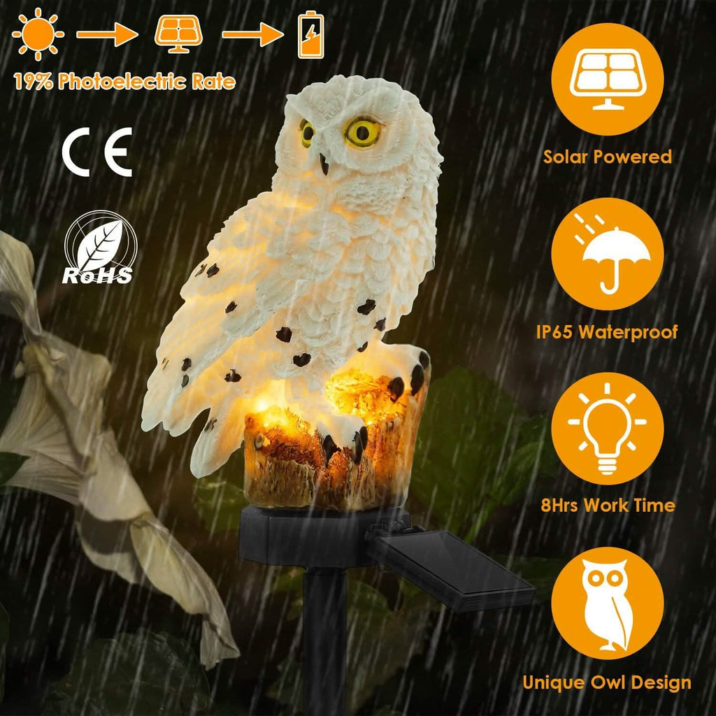 Lampe de jardin solaire Hibou étanche IP65