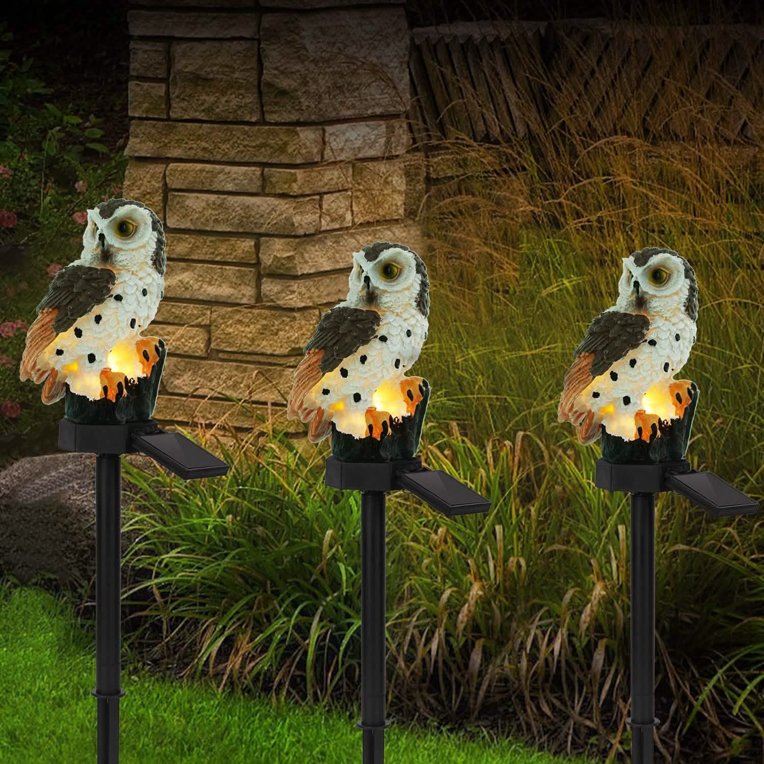 Lampe de jardin solaire Hibou étanche IP65