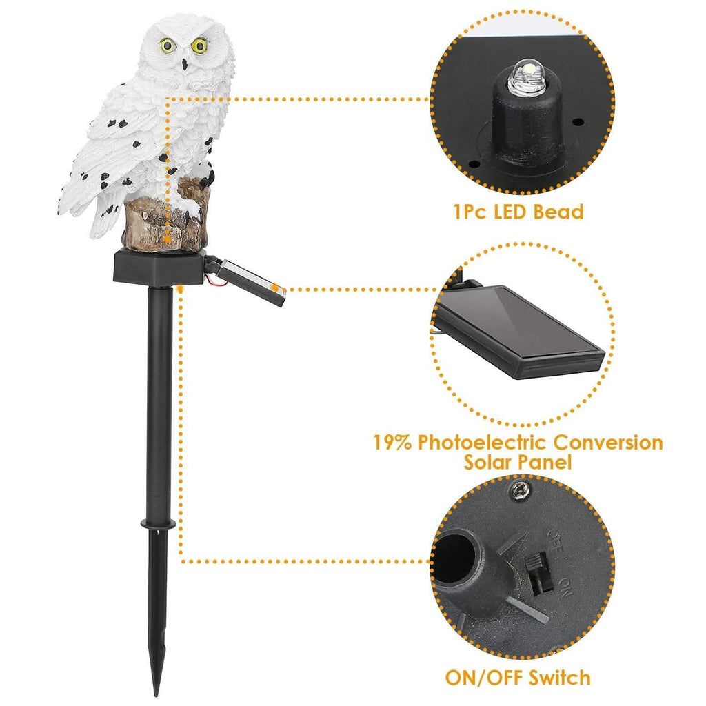 Lampe de jardin solaire Hibou étanche IP65