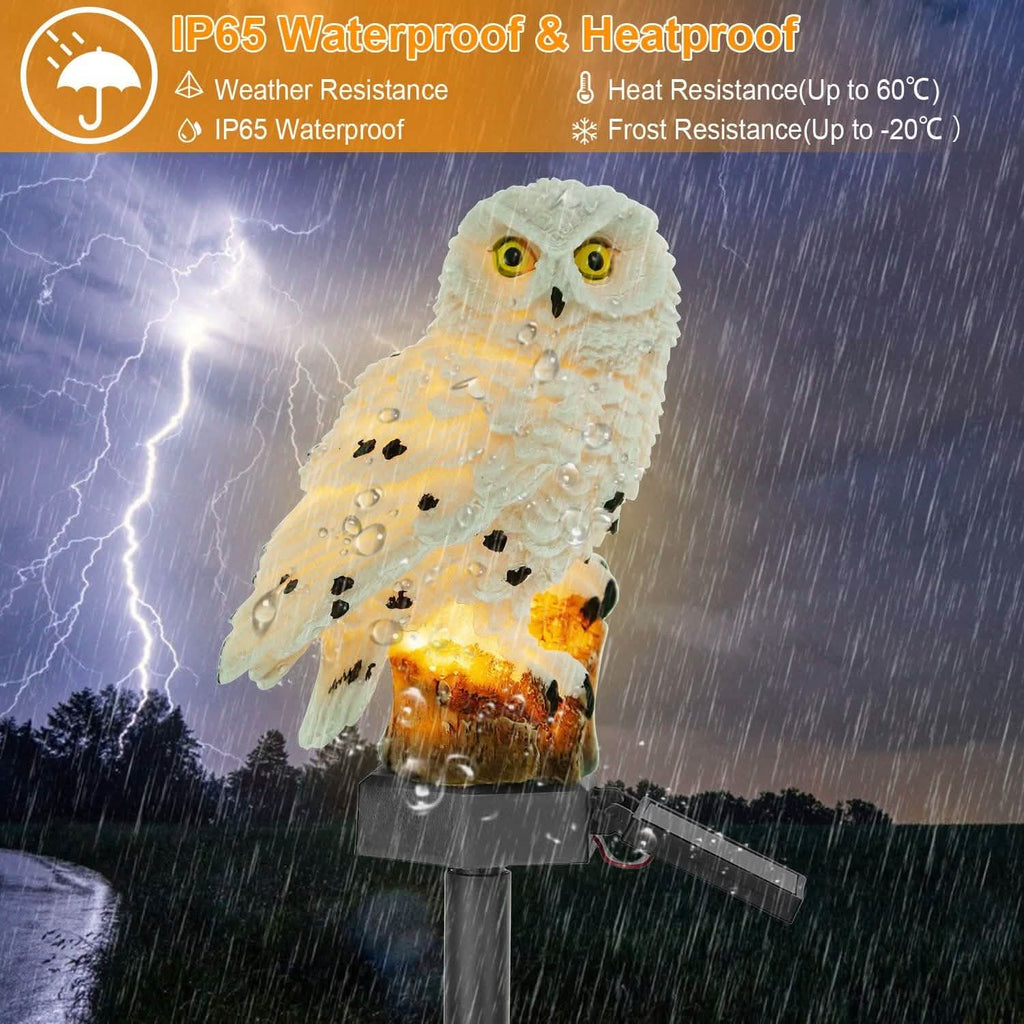 Lampe de jardin solaire Hibou étanche IP65