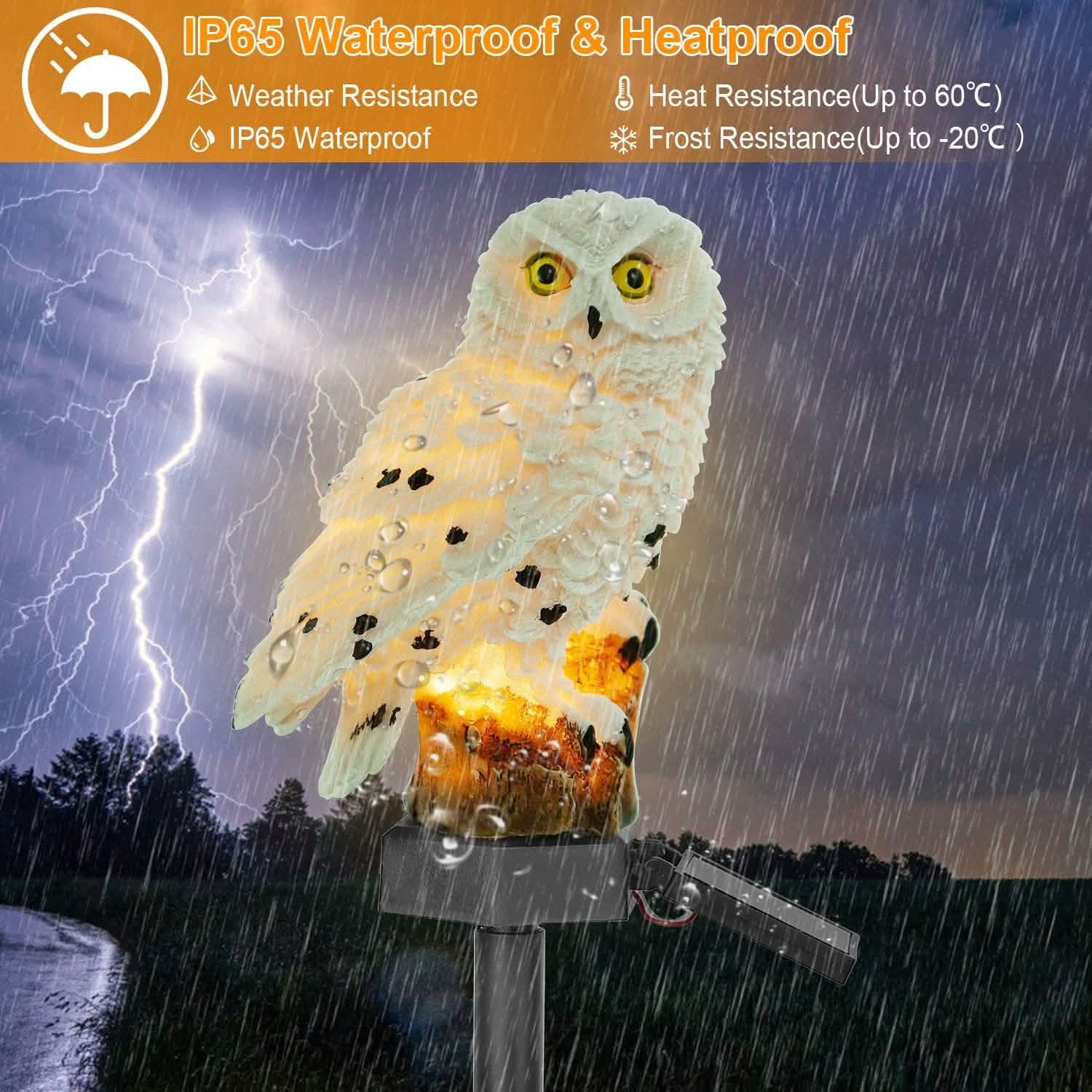 Lampe de jardin solaire Hibou étanche IP65