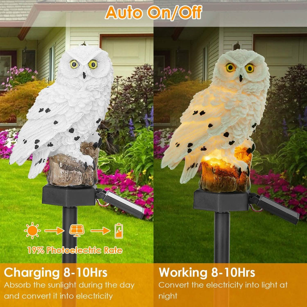 Lampe de jardin solaire Hibou étanche IP65