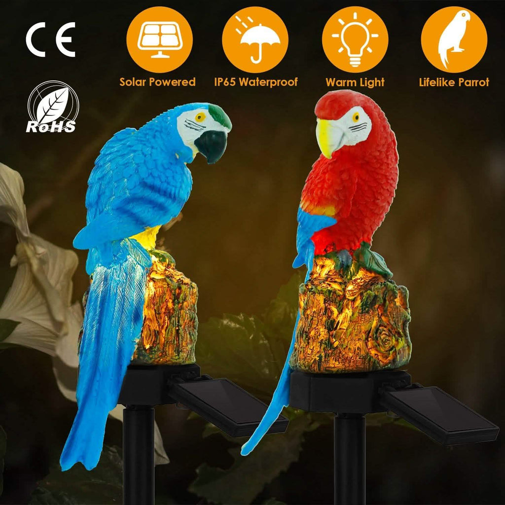 Lampe de jardin LED étanche IP65 à énergie solaire en forme de perroquet