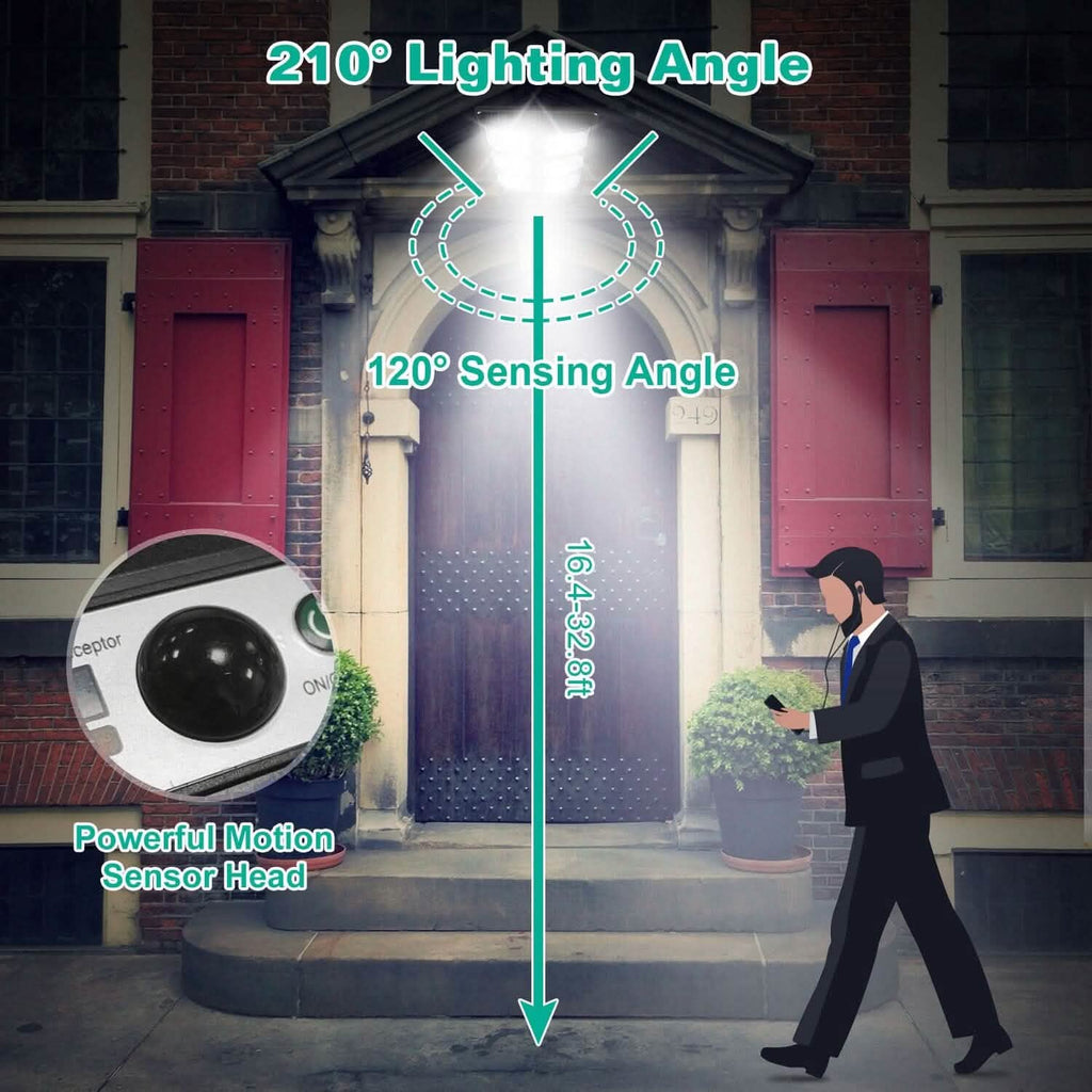 Solar Powered Wall Light Beads PIR Motion Sensor