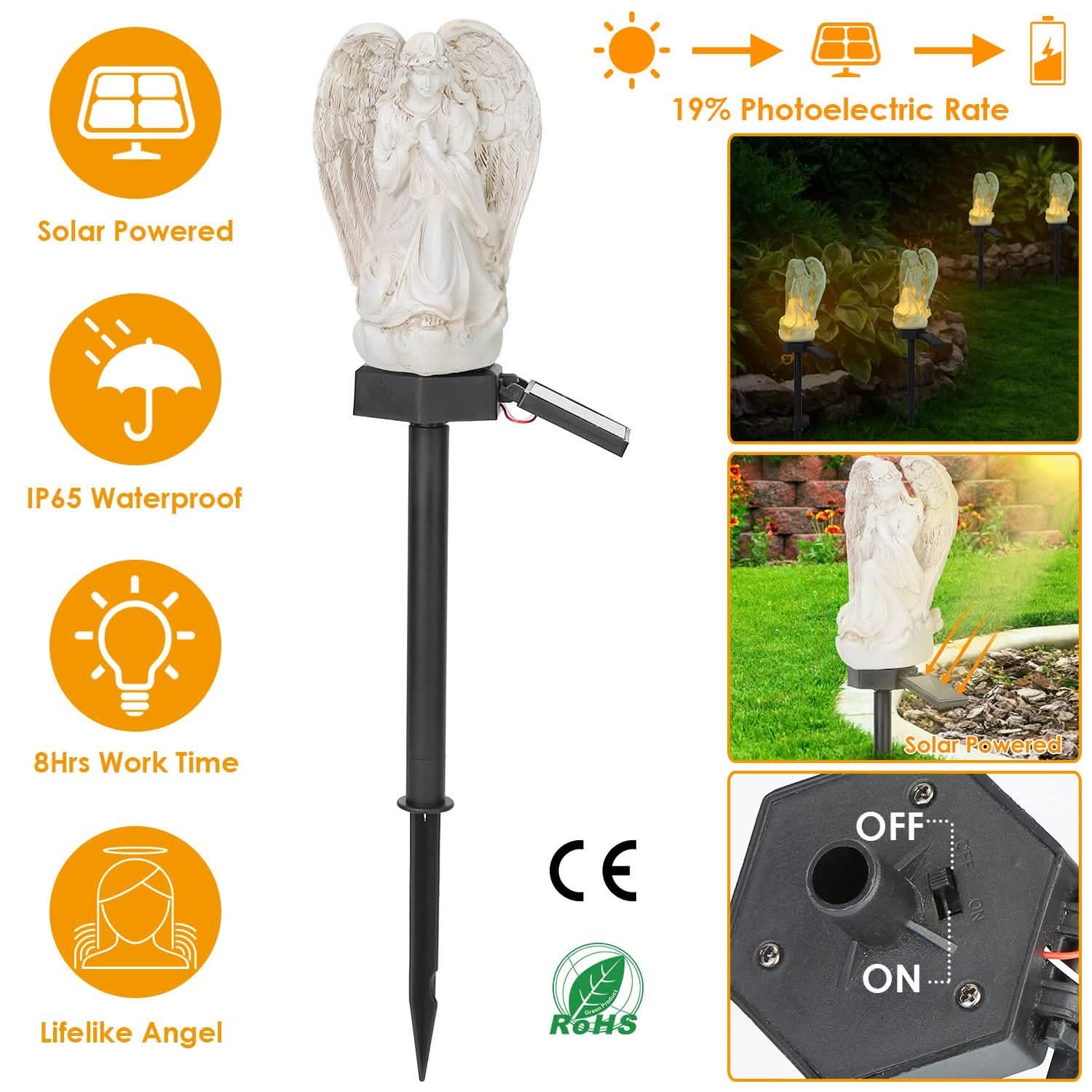 Solar Praying Angle Statue Garden Light
