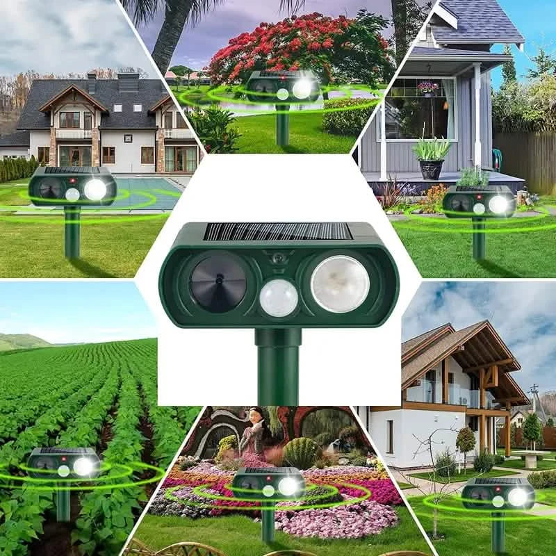 Répulsif Solaire Ultrasonique pour Animaux avec Détecteur de Mouvement