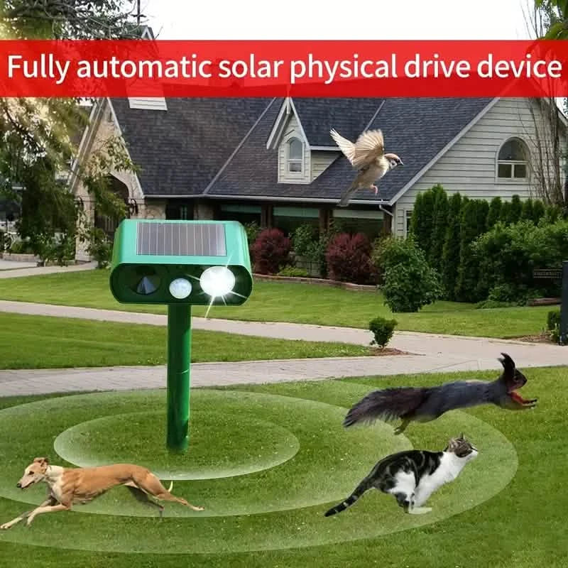 Répulsif Solaire Ultrasonique pour Animaux avec Détecteur de Mouvement