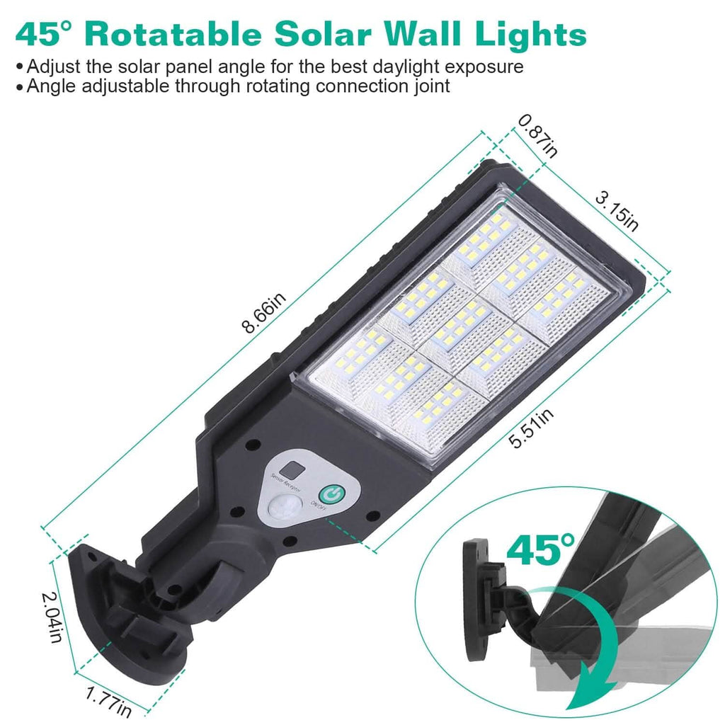 Solar Wall Light Outdoor Beads PIR Motion Sensor Remote Control Wireless Lamps