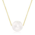 Solid 10K Gold Pearl Necklace