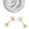 Puces d'oreilles boules en or massif 14 carats - Tailles assorties