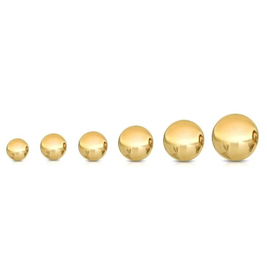 Puces d'oreilles boules en or massif 14 carats - Tailles assorties