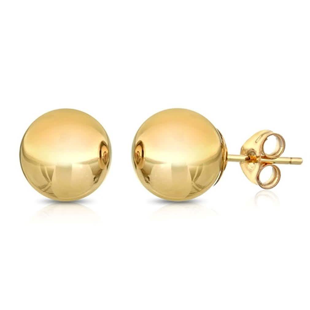 Puces d'oreilles boules en or massif 14 carats - Tailles assorties